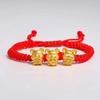 Pulseira Nova 2021 Ano do Boi Wufu Ano do Boi do Zodíaco Chinês Corda Vermelha Trançada Joias Desenho Animado 99 Joias de Boi Dourado