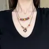 Collar Joyería Transfronteriza Europea y Americana Collar en Capas de Estrella de Cinco Puntas para Mujer Cadena de Suéter Retro Accesorios de Diseño de Nicho de Lujo Ligero