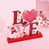 2026 Creativo Nuevo Amor Día de San Valentín Decoraciones de Mesa Escritorio Madera Manualidades DIY Adornos de San Valentín Venta al por Mayor