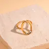 Anillo Abierto de Perlas Plegadas Redondas Transfronterizo Europeo y Americano, Anillo de Dedo Índice de Gama Alta Nicho, Joyería de Diseño de Lujo Ligero para Mujer