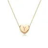 Amazon Transfronterizo Nuevo Diseño Collar con Forma de Corazón Collar de 26 Letras Moda para Mujer Versátil Regalo de Cumpleaños