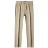Pantalones casuales rectos ajustados versátiles de color otoño para hombre, suaves, elásticos, de sarga, estilo americano de cinco bolsillos, para negocios