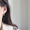 Aretes de Hebilla Cuadrados de Plata Esterlina S925 Joyería de Plata para Mujer Estilo Coreano Distintivos Ovalados Geométricos Elegantes Aretes Chapados para Mujer