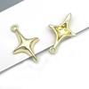 1 Peça de Pingente de Cruz Estrela de Quatro Pontas Banhado a Ouro Kc e Liga Branca Acessório de Joalheria DIY para Pulseira Colar