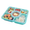 Caja de Almuerzo Desechable de Cuatro Compartimentos, Dos, Tres, Cuatro, Cinco, Seis Compartimentos de Gama Alta Ecológica Simple Compartimentada Contenedor de Comida Rápida Antirrobo