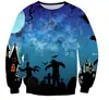 Estación Independiente Exportación Ebay Transfronterizo Otoño e Invierno 3D Digital Halloween Sudadera con Cuello Redondo para Hombre y Mujer Sudadera de Exportación