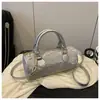 Nova Bolsa Cilíndrica Elegante e da Moda para Mulheres, Fashion e de Luxo, Bolsa Redonda Pequena Portátil Estilosa, Bolsa de Ombro, Bolsa com Letras Hot Stamping