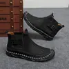 Botas Martin Transfronteiriças Amazon para Homens 2025 Inverno Tendência Casual Cano Alto Sapatos Masculinos Motocicleta Botas de Trabalho Moda Botas Curtas