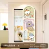 Espejo de Empujar y Tirar Estilo Dopamina Crema Dibujos Animados Espejo de Cuerpo Entero Creativo Espejo Oculto Montado en la Pared Espejo de Prueba de Maquillaje para Dormitorio