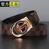 Cinturón de Cuero de Vaca con Estampado de Graffiti Automático Hebilla XL Cinturón Casual de Negocios Patrón a Cuadros Comercio Exterior Transfronterizo para Hombre