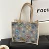 Bolsa de lona bolsa feminina 2024 nova bolsa de linho de grande capacidade ins commuter tote bag bolsa de ombro