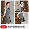 Ropa profesional nueva para mujer de otoño e invierno, overol de maestra de kínder, conjunto de chaleco y falda plisada estilo ol universitario británico