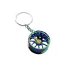 Llavero de rueda de metal para coche modificado, colgante de rueda de color dorado, plateado, negro, LOGOTIPO láser, pequeño regalo