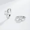 Aretes Círculo de Cuatro Garras de Moissanita de Plata S925 para Mujer, Suministro Directo de Fábrica, Joyería Brillante de Lujo Ligero para el Día a Día