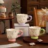 Caneca de Cerâmica Floral Retrô, Copo de Beber Requintado e Bonito, Presente Souvenir de Café da Manhã para Meninas