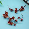 Diseño Original Hecho a Mano Antiguo Tocado Hanfu Rojo Flor de Ciruelo Nieve Horquilla Suave Accesorios de Maquillaje Accesorios para el Cabello de Flores Calientes