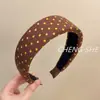 Nova Faixa de Cabeça Larga de Tricô com Bolinhas Estilo Coreano para Meninas, Adequada para Uso Diário, Faixa de Cabeça Larga com Coroa Alta