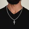 1 Pieza de Moda Personalizada Colgante Simple de Cruz con Tarjeta y Caja de Regalo Collar para Hombre Aleación de Zinc