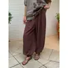 Pantalones Casuales Plisados de Cintura Alta Comos Cms Lyocell 2026 Verano Pantalones Jogger de Botón Único 258736
