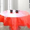 Mesa Redonda Mantel Rojo Boda Mantel Transparente Mantel Desechable Boda Mantel de Plástico Engrosado Mesa Redonda Grande Pe