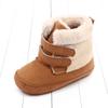 Botas de algodão de cano alto de pelúcia com velcro duplo grossas de inverno, sapatos de algodão quentes antiderrapantes para bebê e criança pequena 2742