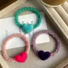 Cuerda para el pelo de felpa dulce con forma de corazón, banda elástica alta para el pelo, anillo para el pelo simple y duradero, cuerda para el pelo elegante de estilo coreano para niñas