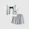 Conjunto Nuevo Estilo de Verano 26th para Niños, Conjunto de Dos Piezas de Camisa de Vestir Delgada de Caballero y Pantalones Cortos para Niños