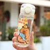 Capivara Copo Plástico Portátil Fofo Copo de Água Infantil Portátil Grande Capacidade Copo com Tubo de Sucção Tampa de Copo que Salta Copo de Água