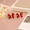Pendientes Nuevos de Glaseado con Lazo para Otoño e Invierno, Pendientes de Gama Alta, Modernos y Versátiles, Pendientes Personalizados de Diseño de Nicho