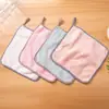 Pano de Prato de Fleece Coral com Alça Borda Xadrez Abacaxi Pano de Limpeza de Cozinha Escova Absorvente para Lavar Louça Esfregador de Panelas Pano de Limpeza de Mesa