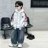Conjunto de Otoño para Niños Estilo Coreano Chaqueta de Béisbol Color Block Modelo Nuevo 2026 Top Deportivo Fresco de Primavera y Otoño para Niños