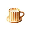 Taza de Agua, Taza de Café Estilo Coreano de Verano, Taza y Platillo de Café Rayado, Juego de Tazas de Cerámica con Tinta Salpicada, Exquisita Taza de Té de la Tarde