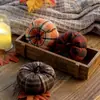 Nuevo producto transfronterizo: Decoraciones de Halloween, adornos de calabaza de tela a cuadros estilo ins, decoraciones de calabaza para el festival de la cosecha