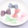 Horquilla para niña con lazo, accesorios DIY, material de joyería de malla semiterminada hecha a mano, accesorios para ropa, zapatos y calcetines, bolso