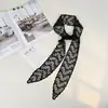 Bufanda Nueva de Encaje Fina Estrecha Larga para Mujer Banda para el Cabello de Alta Gama Cinta Larga Bufanda Fina Bordada con Flores Pequeñas Bufanda Pequeña