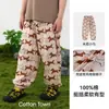 [69,9 por Três Peças] Roupas Infantis Cotton Hall, Calças Compridas 100% Algodão para Meninos e Meninas, Roupa de Verão, Calças Antibacterianas Classe A Anti-Mosquito para Bebê