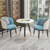 Conjunto de Mesa e Cadeiras de Lazer para Varanda da Moda, Mesa Redonda Simples de Camada Dupla para Recepção e Negociação, Uma Mesa e Duas Cadeiras, Conjunto de Três Peças para Receber Convidados