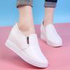 Sapatos com Salto Escondido Femininos 2026 Outono Plataforma Sola Grossa Tênis Brancos Versátil Casual Mocassins Sapatos de Estudante para Mulheres Outono
