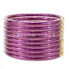 Conjunto de 9 pulseiras de silicone de PVC com folha de ouro, pulseiras de gelatina atacado, suporta personalização