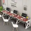 Combinación de Escritorio de Oficina y Mesa de Estudio, Escritorio Doble Moderno Simple de Oficina para Múltiples Personas, Escritorio Simple para Personal, Escritorio de Computadora, Modelo Largo