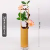 Decoraciones de Sashimi Adornos Hielo Seco Tubo de Bambú Hielo Seco Olla Pequeña Adorno de Postura de Mariscos Japoneses Plato Cubo Pequeño de Bambú con Flores