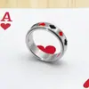 Comercio Electrónico Transfronterizo Suministro Anillo de Acero de Titanio para Cartas de Póker Anillo de Transferencia de Cartas de Póker de Acero Inoxidable Joyería Europea y Americana al por Mayor Dropshipping