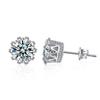 Pendientes de corona de diamantes Mosan de plata de ley 925 con diseño transfronterizo. Aguja de plata para damas. Oferta de Amazon.