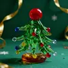 Árvore de Natal Esmaltada Zibo Mini Enfeites de Vidro Micro Paisagem Decoração de Mesa Acessórios de Carro Pequenos Presentes de Natal