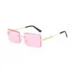 Gafas de sol cuadradas sin montura, de corte, de moda, multicolor, gafas de moda de verano transfronterizas, gafas de sol para hombre y mujer