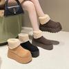 Nuevas Botas de Nieve de Invierno 2025 para Mujer, Versátiles, de Suela Gruesa, Cálidas y Engrosadas, Modernas, de Terciopelo Pequeño, con Plataforma, Zapatos de Algodón