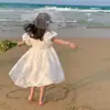 Ropa Infantil Transfronteriza para Niñas Verano 2026 Nuevo Estilo Vestido con Mangas Abullonadas Florales Grandes Vestido Casual de Princesa Venta al por Mayor