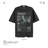 Camiseta de Manga Curta de Algodão Puro Pesado 250g com Estampa de Personagem Retrô Americano para Homens e Mulheres Verão Solta Moderna Marca Atacado Transfronteiriço