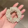Elástico de Cabelo Versátil Transfronteiriço para Meninas, Corda de Cabelo Elegante Estilo Coreano, Pulseira de Cristal Colorida Elástico de Cabelo de Dupla Utilização