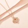Moderna y de Alta Gama Collar de Cuatro Hojas Hueco Totalmente Incrustado de Diamantes para Mujer, Cadena de Cobre Versátil de Lujo Ligero, No se Desvanece, Nicho, Venta al por Mayor